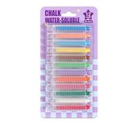 Generico Washable Art Chalk - Set, Twelve Shades, Dust Free Design, Smooth Drawing Performance Feature, Outdoor Creative Coloring Tool | Easy Clean Learning Supply Artistic Play Equipment Classroo