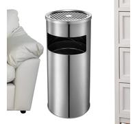 Genérico Wastebasket - 30 litri Trash Can | Stainless Steel Garbage Can, Swing Bin with Ashtray for Home and Kitchen Rubbish Waste Rubbish Bin for Kitchen Outside Organization