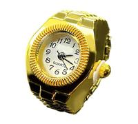 Generico Watch Ring, Vintage Novelty Finger Watch, 1.81in Stylish Accessory, Classic Analog Clock, Round Finger Timepiece for Women Men, Unique Fashion Jewelry, Gold
