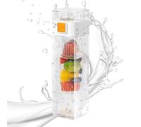Generico Water Bottle with Fruit Infuser - Motivational Water Bottles with Infusers Sports Waters Bottle for Fitness, Outdoor Sports - Square Leak-Proof Fruit Infuser Drinking Bottles