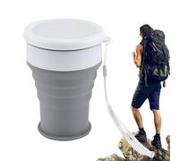 Generico Water Cup - Silicone Folding Cup, 350ml Silicone Camping Cups | Foldable Cupswith Lid, Portable For Camping, Hiking, Outdoors, Travel | Folding Pocket Size, & Easy To Clean