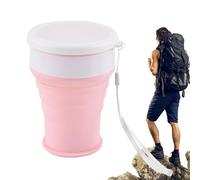 Generico Water Cup - Silicone Folding Cup, 350ml Silicone Camping Cups | Foldable Cupswith Lid, Portable For Camping, Hiking, Outdoors, Travel | Folding Pocket Size, & Easy To Clean