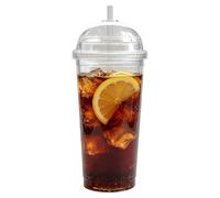 Generico Water Cup With Straw - 20oz Double Wall Reusable Clear Water Bottle, Daily Necessities Student Straw Cup | Iced Coffee Cups