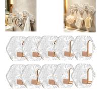 Generico Water Ripples Hexagonal Self Adhesive Hooks, Square No Drill Bathroom Kitchen Wall Hook, Glacier Heavy Duty Waterproof Adhesive for Towels,Keys & Homes Decor
