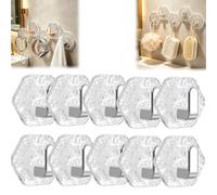 Generico Water Ripples Hexagonal Self Adhesive Hooks, Square No Drill Bathroom Kitchen Wall Hook, Glacier Heavy Duty Waterproof Adhesive for Towels,Keys & Homes Decor