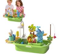 Generico Water Table, Sand Activity Table, Sensory Learning Toy, Builtin Water Pump, Interactive Skill Builder for Backyard Beach Home Use, Outdoor Playtime, 21.26x13.39x11.42 Inches