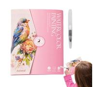 Generico Watercolor Workbook, Beginner-Friendly Painting Guide, Creative Watercolor Art Book, Pre-Drawn Designs for Easy Practice, 12-Color Paint Set & Brush, Relaxing & Fun Coloring Activity
