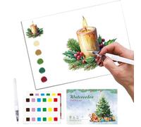 Generico Watercolor Workbook - Detailed Steps With Paint Set For Creative Learning, Relaxing Art With Christmas Themed Designs, Coloring Book For Women Men Teens Students Home Travel Work Party