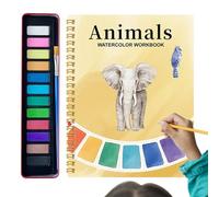 Genérico Watercolor Workbook | Watercolor Coloring Book With 12 Colors For Adults | Kit Drawing Coloring Beginners Teens Home Learning Travel School Art Class