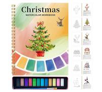 Genérico Watercolor Workbook | Watercolor Coloring Book With 12 Colors For Adults | Kit Drawing Coloring Beginners Teens Home Learning Travel School Art Class