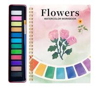 Genérico Watercolor Workbook | Watercolor Coloring Book With 12 Colors For Adults | Kit Drawing Coloring Beginners Teens Home Learning Travel School Art Class