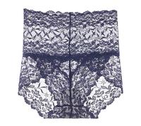 Generico Wateresty Lace Panties,Sexy High Waist Pretty Lace Panties, Tummy Control Breathable Plus Size Underwear (Royal Blue,L)