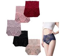 Generico Wateresty Sexy High Waist Pretty Lace Panties, Wateresty Lace Panties, Buttock-Lifting & Tummy-Control Shaping Underwear (5PCS-A,M)