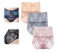 Generico Wateresty Sexy High Waist Pretty Lace Panties,Women's Buttock-Lifting&Tummy-Control Shapewear,Soft Breathable Lace Brief (IT, Testo, XXL, Regular, Regular, 3C)