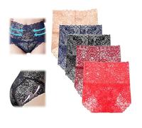 Generico Wateresty Sexy High Waist Pretty Lace Panties,Women's Buttock-Lifting&Tummy-Control Shapewear,Soft Breathable Lace Brief (IT, Testo, M, Regular, Regular, 5B)