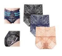 Generico Wateresty Sexy High Waist Pretty Lace Panties,Women's Buttock-Lifting&Tummy-Control Shapewear,Soft Breathable Lace Brief (IT, Testo, XXL, Regular, Regular, 3B)