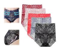 Generico Wateresty Sexy High Waist Pretty Lace Panties,Women's Buttock-Lifting&Tummy-Control Shapewear,Soft Breathable Lace Brief (IT, Testo, M, Regular, Regular, 5C)