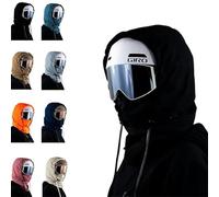 Generico Waterproof Fleece Lined Hood, Full Cover Balaclava Ski Masks, Hood with/Drawstring, Suitable for Skiing, Hiking (Black)