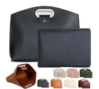 Generico Waterproof Leather 14-16In 2PCS Laptop Bag for Women Handbag, for Laptops and iPad (Black)