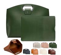 Generico Waterproof Leather 14-16In 2PCS Laptop Bag for Women Handbag, for Laptops and iPad (Green)