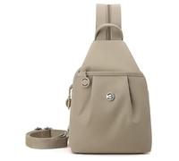 Generico Waterproof Oxford Large Capacity Convertible Shoulder Bag, Backpack Chest Bag Double Zipper Capacity, For Women (Khaki)