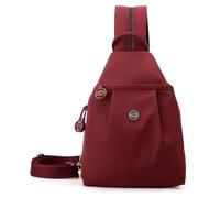 Generico Waterproof Oxford Large Capacity Convertible Shoulder Bag, Backpack Chest Bag Double Zipper Capacity, For Women (Red)