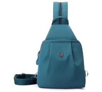 Generico Waterproof Oxford Large Capacity Convertible Shoulder Bag, Backpack Chest Bag Double Zipper Capacity, For Women (Blue)