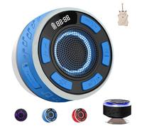 Generico Waterproof Shower Speaker with RGB Light & LED Display, Detachable Suction Cup, 360° Clear Balanced Sound, Hands-Free Calling, Portable for Bathroom Pool Outdoor (Blue)