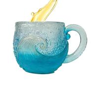 Generico Wave Coffee Mug - Textured Sea Wave Resin Cup with Stainless Steel Liner - Coastal Theme Beach Mug for Coffee & Wine - Nautical Gift for Sea Lovers