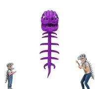Generico Wearable 3D Dinosaur Skeleton Costume | Dinosaur Skull Mask & Plush Spine Tail,Dino Skeleton Costumes Outfit,Halloween Cosplay Dino Outfit & Party Props