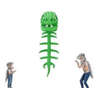 Generico Wearable 3D Dinosaur Skeleton Costume | Dinosaur Skull Mask & Plush Spine Tail,Dino Skeleton Costumes Outfit,Halloween Cosplay Dino Outfit & Party Props