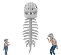 Generico Wearable 3D Dinosaur Skeleton Costume，gray-120cm
