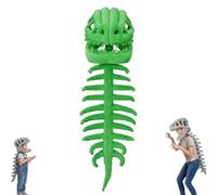 Generico Wearable 3D Dinosaur Skeleton Costume，green-120cm