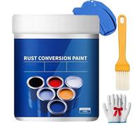 Generico Weatherproof Rust Converter Paint For Metal,4-In-1 Rust Conversion Paint For Metal,Water-Based Industrial Anti-Rust Painting With Tool,For Various Metals (Blue)