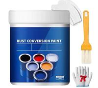 Generico Weatherproof Rust Converter Paint For Metal,4-In-1 Rust Conversion Paint For Metal,Water-Based Industrial Anti-Rust Painting With Tool,For Various Metals (White)