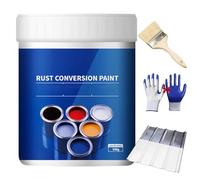 Generico Weatherproof Rust Converter Paint for Metal, Rust Conversion Paint, 4-in-1 rust remover for metal & Primer, Water Based Anti Rusts Paints for Metal with Tool (White)