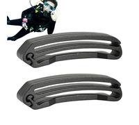 Generico Webbing Strap Keeper - 4.6x1.2x0.8cm Webbing Tail Clip | Diving Back Fly Strap Clip - ABS PP Connector | Waist Belt Storage Buckle | Outdoor Gear Accessory (2pcs)