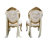 Generico Wedding Chair Signs 2 Pack Lace Just Married Ribbon Decor