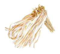 Generico Wedding Streamers - 50 Pieces Holiday Sticks | Wand Streamers Decoration Prop with Bell | Silk Fairy Wands, Party Guest for Wedding Send off Bridal Shower Birthday Holiday Celebration, 30cm