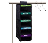 Genérico Weekly Clothes Organizer for Kids - 5 Shelf Clothing Storage | Kids Weekly Clothes Organizer | Hanging Wardrobe Rackfor Children's Room School Dorm Home Closet Wardrobe Door