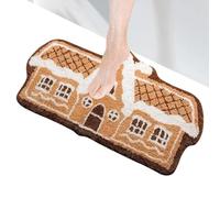 Generico -Weihnachts-Fußmatte, Lebkuchenhaus-Fußmatte - -Außenmatte - Ultraweiche rutschfeste Fußmatte, Lebkuchenhaus-Willkommenstürmatte für die Haustür