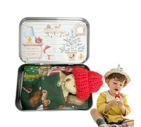 Generico Weihnachts-Taschenbär | Niedliches Plüschtier mit Umarmungskarte und Geschenkbox | Weiches Mini-Plüschtier, Taschenbär- für Kinder, Verliebte und Freunde, perfektes Weihnachtsgeschenk für Fe
