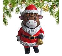 Generico Weihnachtshochland Bullen Statue - Figur Einer Schottischen Hochlandkuh, Weihnachtsdekoration Highland Kuh Für Die Küche, Skulptur Deko Für Kinderzimmer Badezimmer Küche Schlafzimmer
