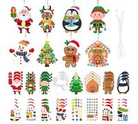 Generico Weihnachtsornament Bastelset - 2D Dekoration Mit Aufklebern | Eigene Weihnachtsdekoration Basteln | Ornament - Kinder Erwachsene Feiertage Klassenzimmer Zuhause Winter Fenster