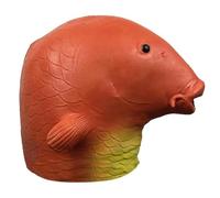 Generico Weird Black Fish Mask - Latex Red Fish Headgear For Halloween, Horror Parties & Cosplay (Funny Adult Costume Prop, Spoof Mask)(A)