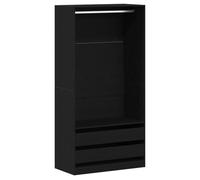 Genérico Wenjingqi - Armadio nero in rovere - 100 x 50 x 200 cm - Realizzato in legno Engineered,3329299