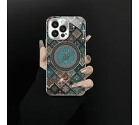 Generico Weseecase Colorful Blue Lotus Flower Totem Case Cover for iPhone - Slim Fit & Anti-Scratch Design, Unique Gift for Art Lovers & Trendsetters (Without Pendant,iPhone 14ProMax)
