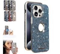 Generico Weseecase Luxury Sparkling Diamond Hollowed Out Case Cover for iPhone, Luxury Glitter Electroplated Case, for iPhone 13/15/14/16/12 Pro Max (for 13PM,Blue)