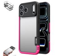 Generico Weseecase Soft Silicone Frame Heat-Dissipating Case for iPhone, Silicone Soft Case, Drop-Resistant Lightweight, for 17/16/15/14/13 Pro Max (13,Black+Rose)