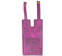 Generico Western Boot Wallet with Snap Strap, Handcrafted Leather Boot Credit Card Holder, with Snap Fastening, for Women Men (Pink)